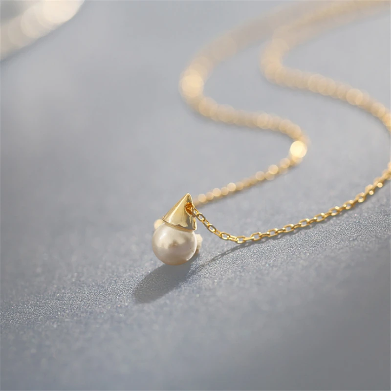 

2 Colors Golden Hot Sell Trendy Cute Small Bulb Neclase Women 925 Sterling Sliver Pearl Chaine Homme Pendant Necklace KXL1190