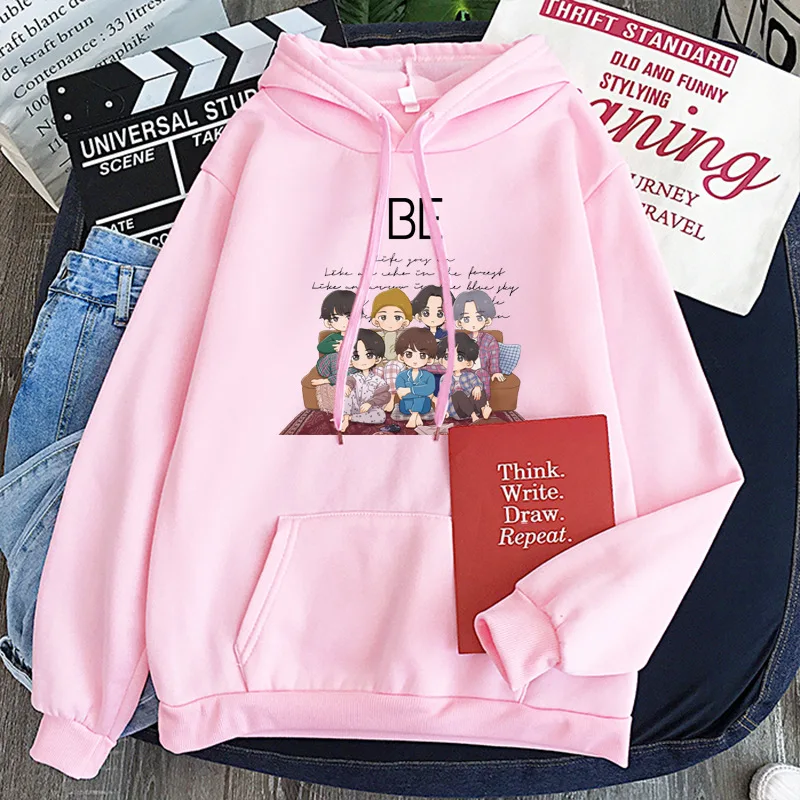 purple hoodie Creative Novelty KPOP harajuku winter women Oversized sweatshirt streetwear Bangtan Boys BE album life goes on print hoodies cropped hoodie