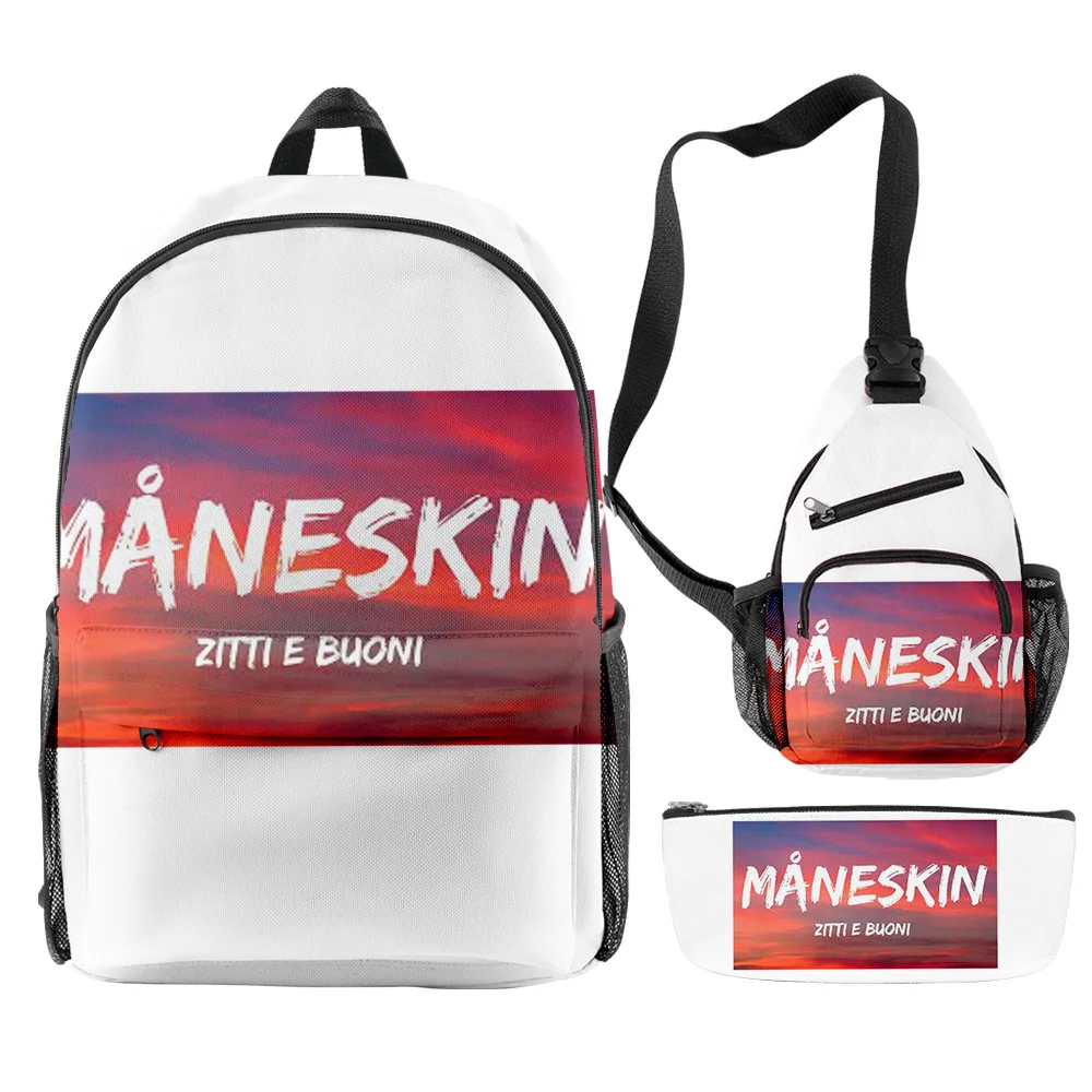 Zaino Maneskin 3D stampato uomo donna Wterproof Oxford zaino per Laptop 3  pezzi Streetwear zaino Casual astuccio astuccio|School Bags| - AliExpress
