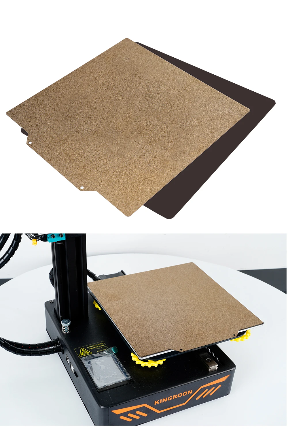 MEGA 3D Printer Parts Double Sided Textured PEI Powder Coated Spring Steel Sheet Flex Magnetic Base Plate Hot Bed for Ender3 kp3 timing belt