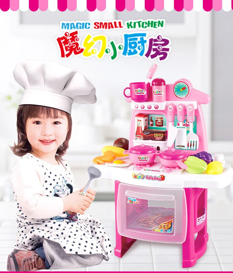 Детский игровой домик, Обучающий игровой Набор для кухни s, Игрушечная модель, сделай сам, умная кухонная посуда, столовый набор