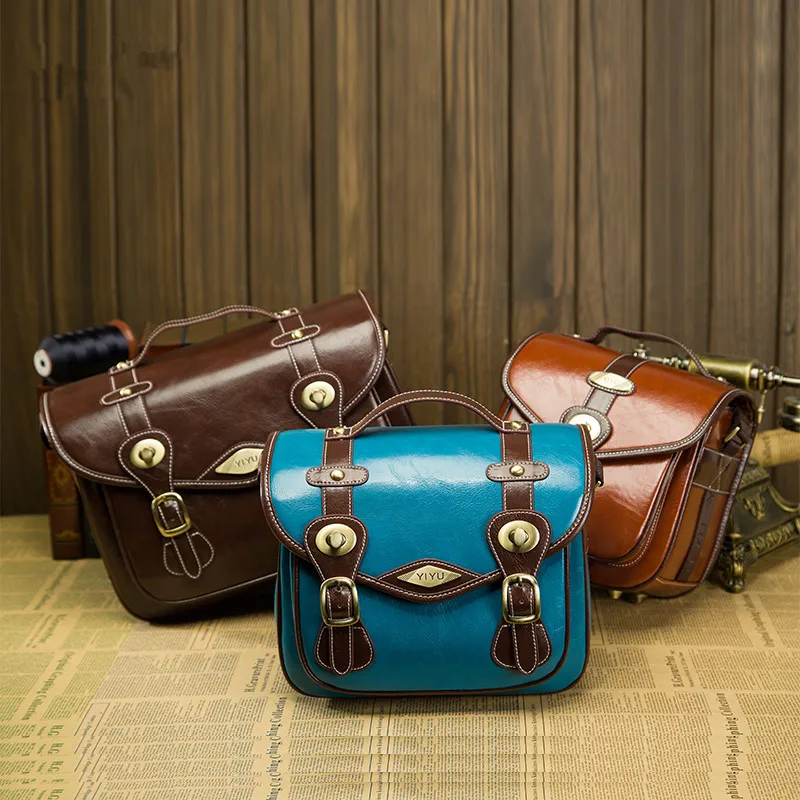 

Walker DSLR Camera Bag Crossbody/shoulder Bag Leather Case Hand Mirrorless Camera Bag Cool GIRL'S Korean-style Retro Canon Camer