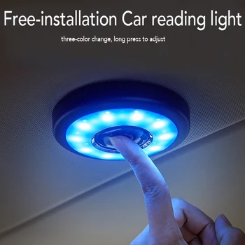 

Portable Round Rechargeable LED Night Light USB Charging Wireless Interior Reading Lamp Touch Type Universal