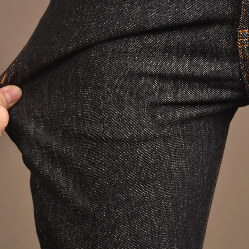Men's Black Stretch Jeans Summer Fashion Casual Slim Fit Pencil Pants Korean Style Cotton Denim Trousers