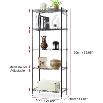 

5 Tier Multi-use Carbon Steel Dishes Rack Book Shelves Storage Bin Adjustable Kitchen Oragnizer Rack Dish Shelf Sink Drying Rack