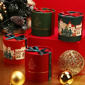 

Christmas Apple Packaging Box Christmas Eve Fruit Box Apple Box Round Apple Box Christmas Gift