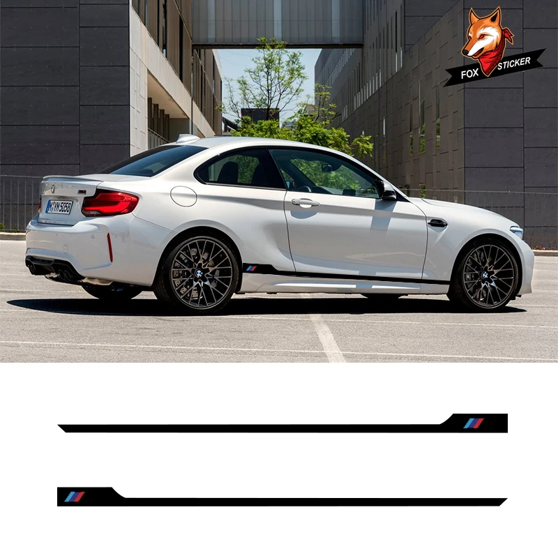 2 Pcs Vehicle Auto Decals Stripe Wraps Body Graphics Vinyl Car Styling Side Stripes Skirt Sticker For Bmw X1 X3 X5 All Model Car Stickers Aliexpress