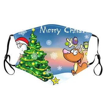 

1Pcs Unisex Children's Lovely Christmas Printed Face Masks Washable Reusable Filterable Outdoor Face Mask mascarillas nino