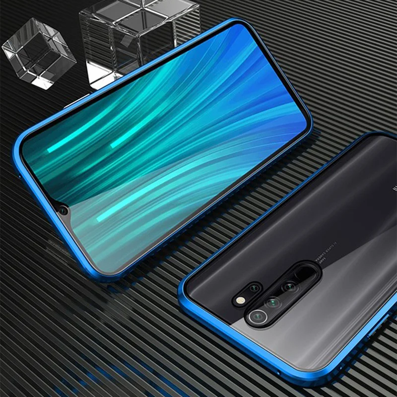 Двусторонний чехол из закаленного стекла для Xiao mi Red mi Note 8 7 K20 mi 9 9T Pro металлический магнитный адсорбционный чехол с полной защитой