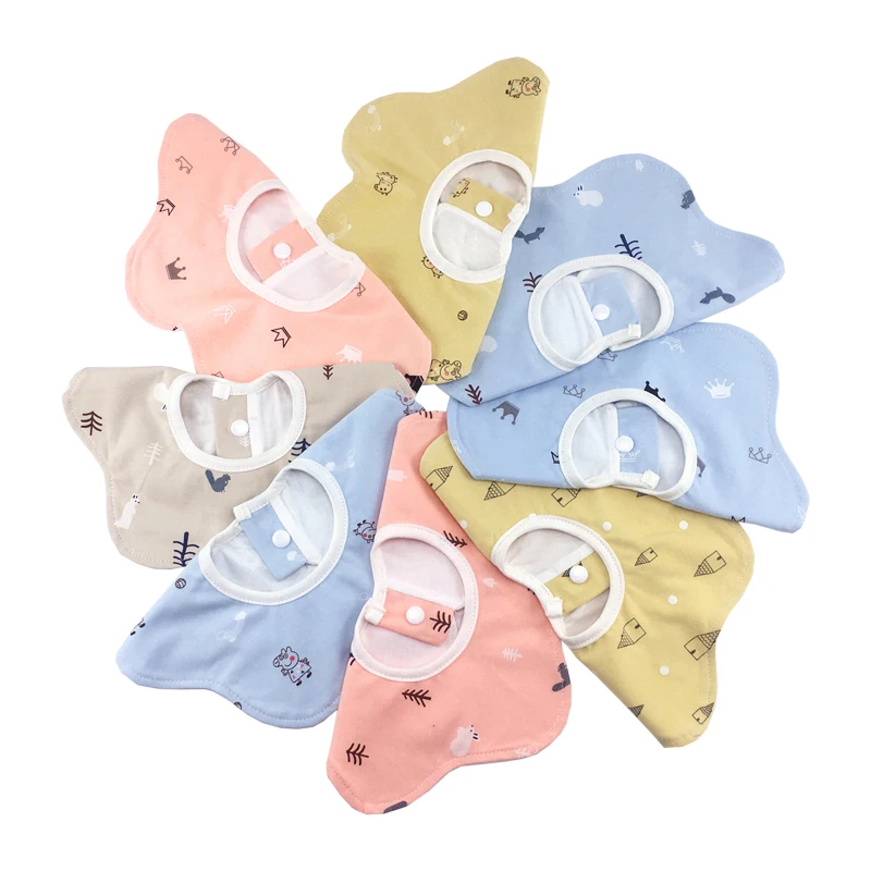 Baby Waterproof Bibs Bandana feeding Bibs 360 cotton Burp Cloths Round Saliva towel Printing animal BMT071