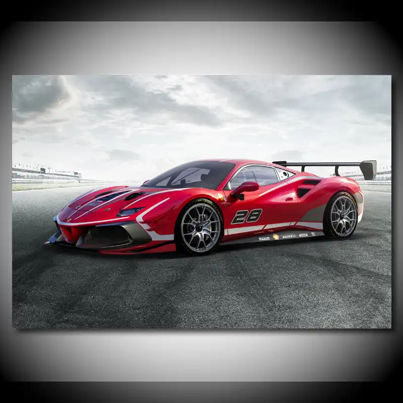 Canvas Paintings Ferraris 488 Challenge Evo Race Racing Car Posters Modern Wall Art Picture Hd Prints For Living Room Decor Painting Calligraphy Aliexpress