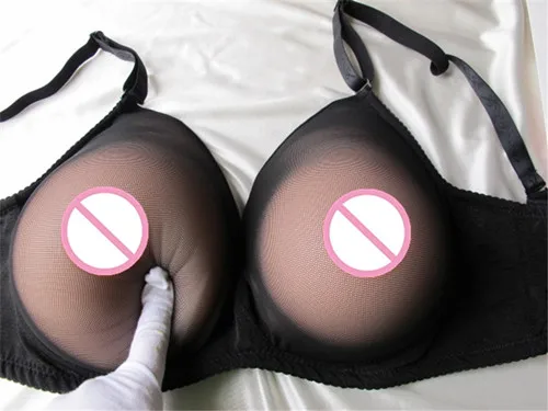 Boobs and Black Bra C Набор чашек(пара 800 г КАПЛЕВИДНАЯ силиконовая грудь форма поддельные грудь+ полупрозрачный тюль карман бюстгальтер) для Трансвестит - Цвет: Boobs and Black Bra