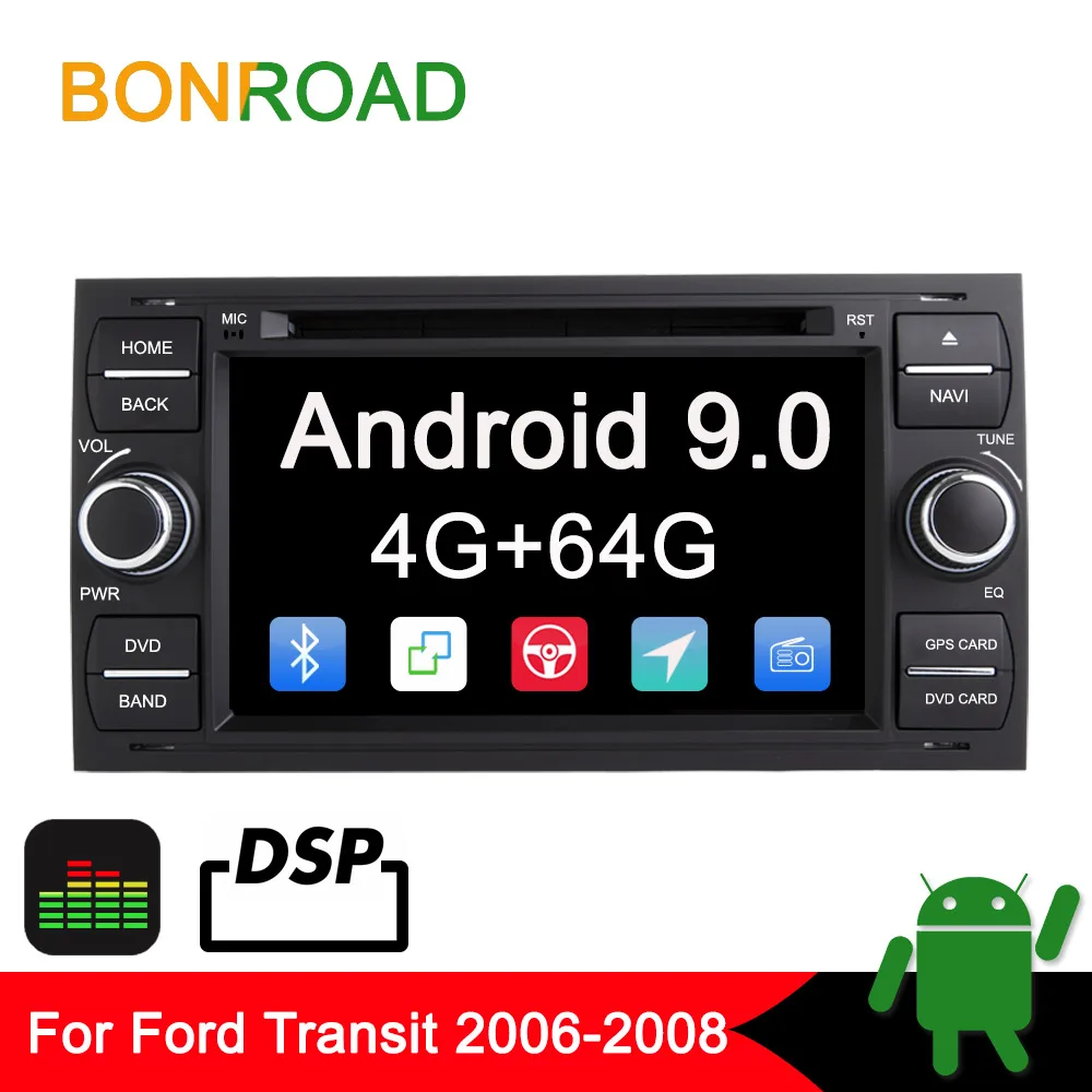 

Bonroad 7" 2 din Android 9.0 for Focus/ Fusion/Galaxy /S-Max/C-Max/transit Car Multimedia Player Stereo Radio GPS Navigation