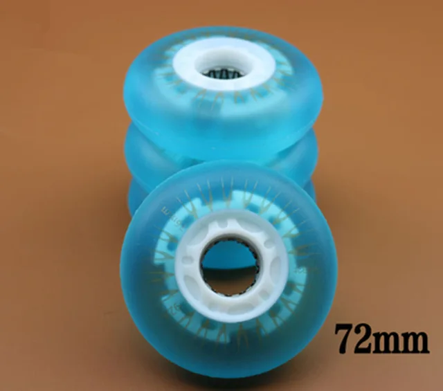 Blue light 72mm Новое поступление! 92A супер яркость светодиодный флэш-колесо для роликовых коньков 80 мм 76 мм 72 мм роликовых коньков rodas магнитный сердечник 4 шт./партия - Цвет: Blue light 72mm