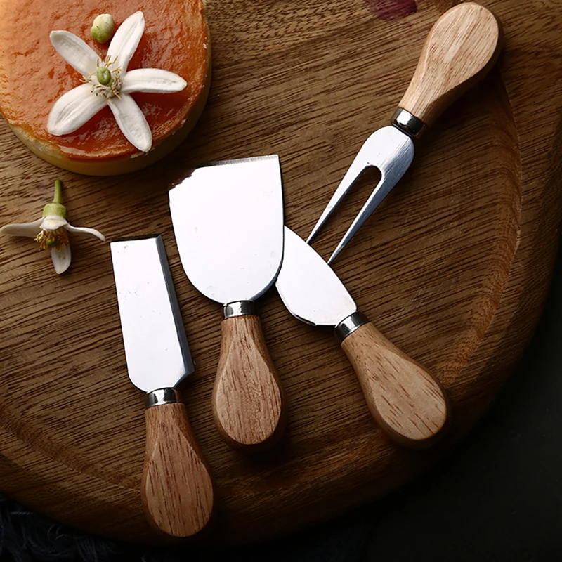 4 шт./компл. ножей для сыра из дуба из бамбука и дерева ручка срез комплект сыр ножи Кухня выпечки инструмент нож для резки сыра полезные аксессуары