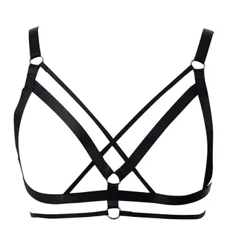 

Harness Bra Lace Sexy Strappy Bralette Adjustable Body Cage Bondage for Women Crop Top Lingerie Punk Goth Garter Belt Art Dance