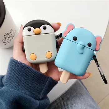 

For Airpods 1/2 Case,3D Cute Animal ice Cream Case For Airpods Case Soft Silicone Earphone Cover For Apple Airpods Case For Kids