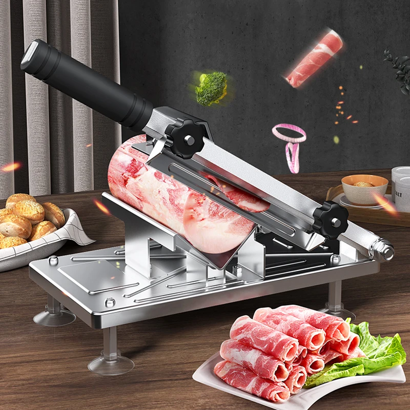Home Kitchen Frozen Meat Slicer Manual Stainless Steel Food Cutter Slicing Machine Automatic Meat Delivery Nonslip Handle 1 Home Kitchen Frozen Meat Slicer Manual Stainless Steel Food Cutter Slicing Machine Automatic Meat Delivery Nonslip Handle 1