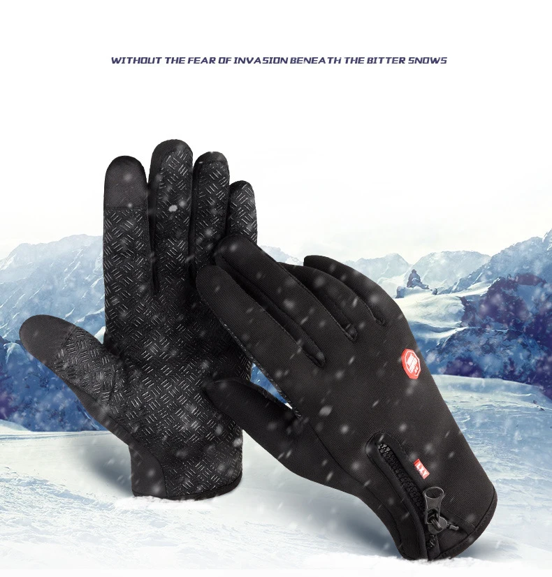 1 пара зимних теплых перчаток для спорта на открытом воздухе пеших прогулок