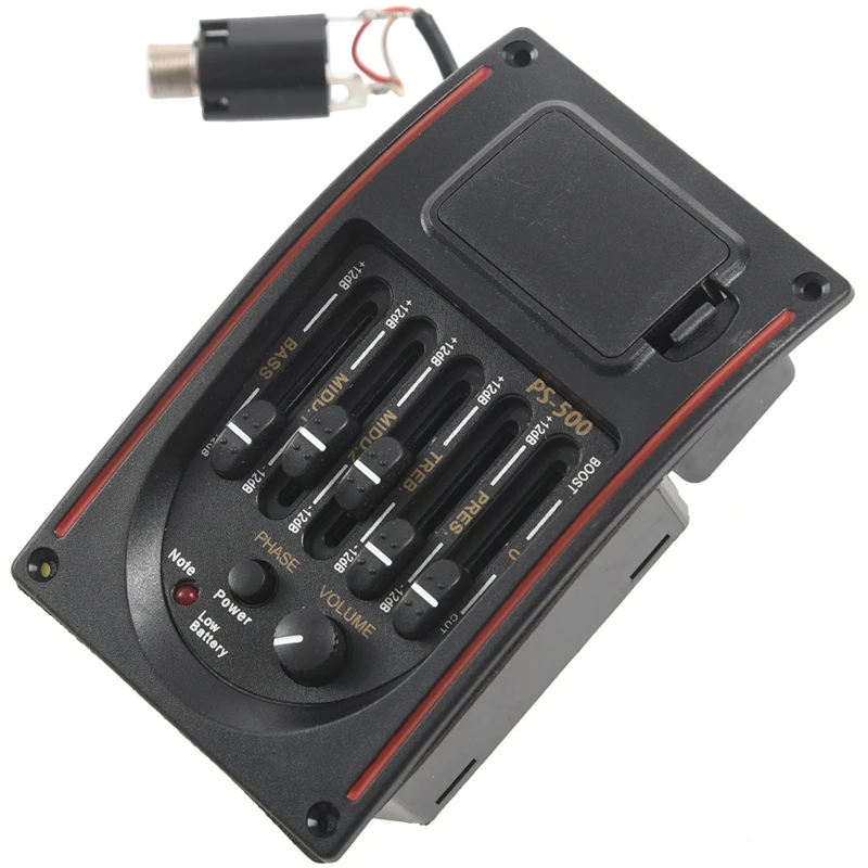 5-Band Tone Controls EQ Equalizer Tuner PS-500 Acoustic Guitar Preamp Pickup | Спорт и развлечения
