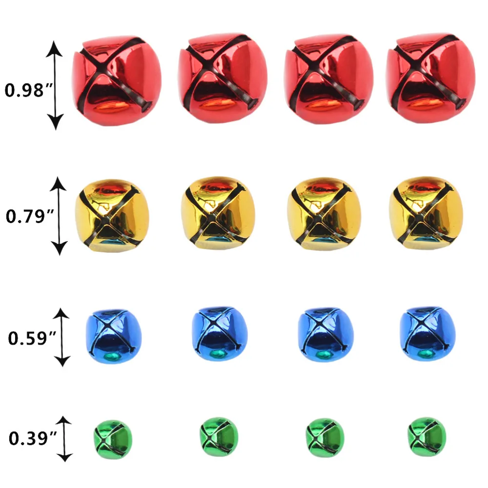 100 шт металлические колокольчики серебряные и золотые колокольчики оптом для фестиваля и вечерние украшения на Пасху DIY ремесло 4 размера