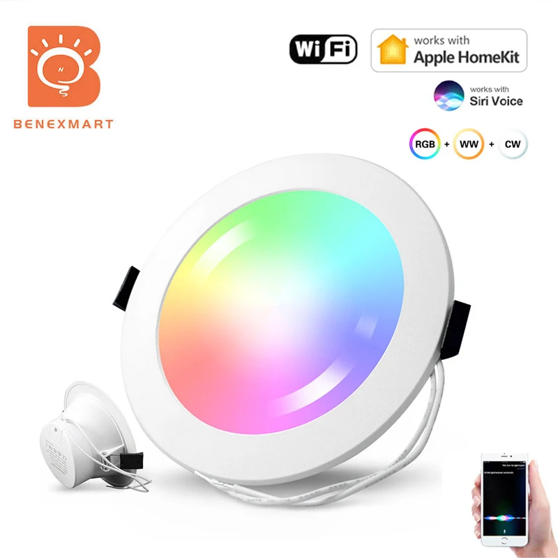 Zemismart Homekit WiFi Smart LED Downlight 4 Inch 9W 15W Round Ceiling Lamp RGBC
