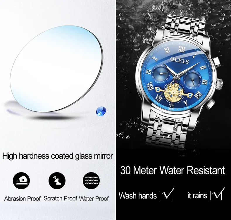 OLEVS Tourbillon Style Chronograph Men Watches 2021 Luxury Brand Sport Watch for Men Popular Hot Fashion Quartz Wristwatches