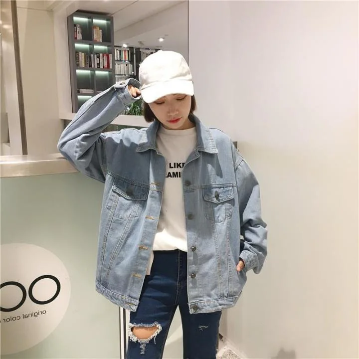 

Early Autumn Cowboy Retro Korean-style Versatile Casual Workwear WOMEN'S Jacket Short Loose Retro Coat Tops Students