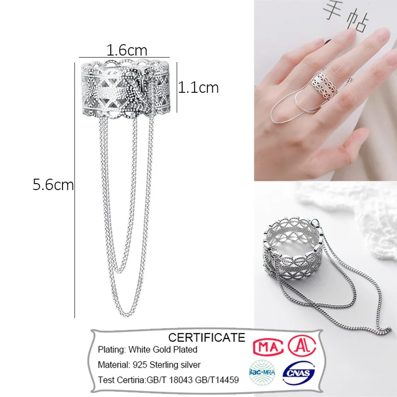 Trustdavis из натуральной 925 пробы, серебряное кольцо с кисточками и кружевами, кольцо для открытия, размер для женщин, девочек, ювелирное изделие, подарок DS2675