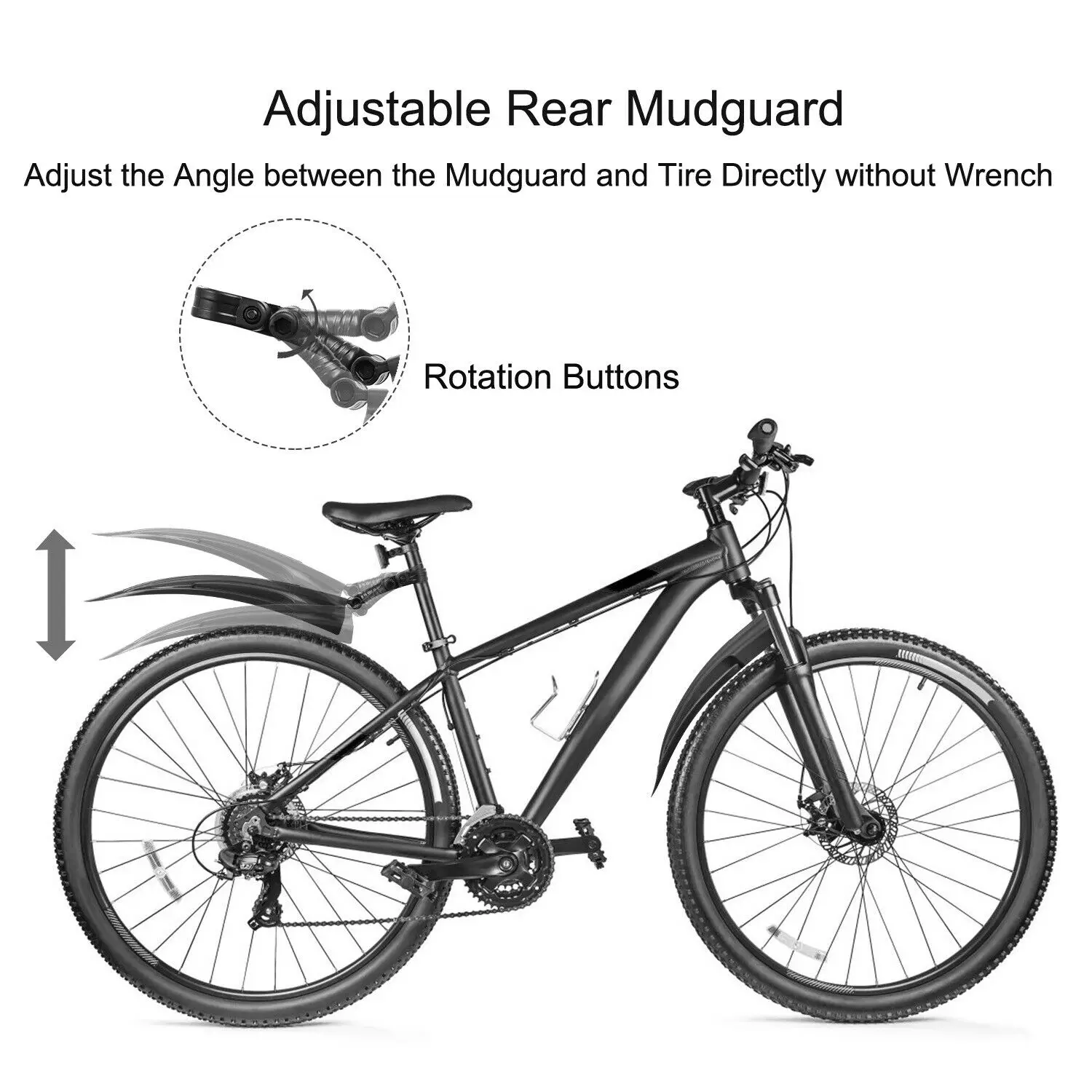 2pcs Vélo Mud Guard Set Mountain Bike Mudguards Mtb Front & Rear Wings Ailes