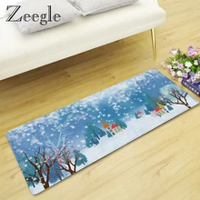 Zeegle Рождественский коврик для двери, фланелевый коврик для украшения дома, нескользящий коврик для гостиной, удобный коврик для кухни, прикроватный коврик