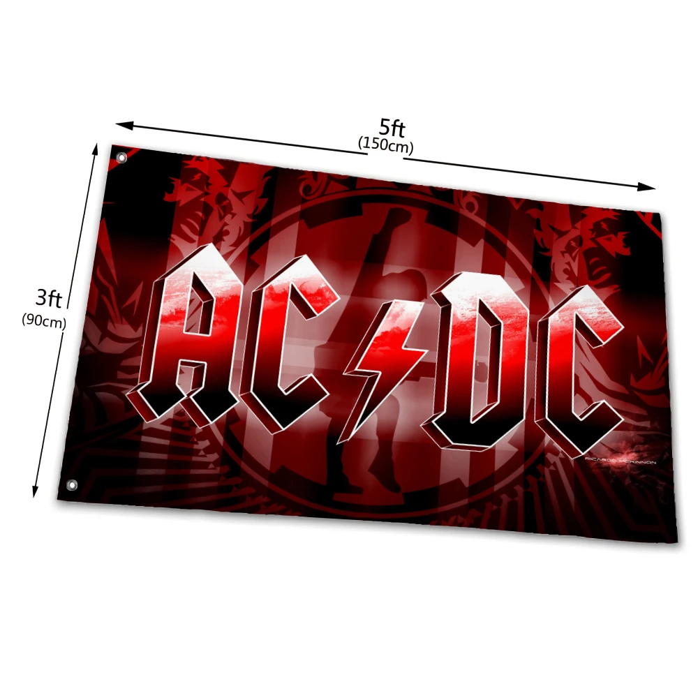 90*150cm 플래그 록 밴드 AC / DC 배너 크기 디자인 사용자 지정 플래그 
