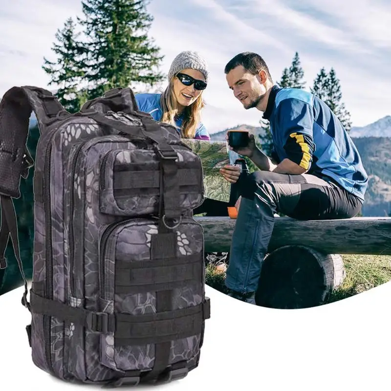 Горячая Распродажа, уличные сумки, Классический Тонкий 30л, EDC Molle, Сумка с рисунком питона, мужской рюкзак для походов на открытом воздухе, кемпинга, черный