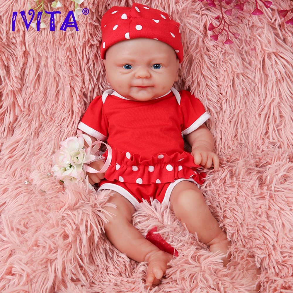 IVITA WG1512, 36 см, 1,65 кг, полностью силиконовая кукла-реборн с 3 цветами, Реалистичная игрушка для девочек, детская одежда