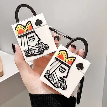 

For Airpods Pro 3D Cartoon Spades K Playing Card Poker Bag Style Case for Apple Airpods 1 2 3 Bluetooth Wireless Earphone Cover