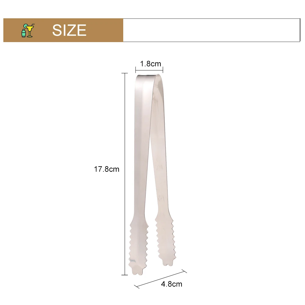 Bar Ice Tong for Ice Drinking Stainless Steel Ice Tong Food Ice Clamp Kitchen Barbecue Party Bar BBQ Tools