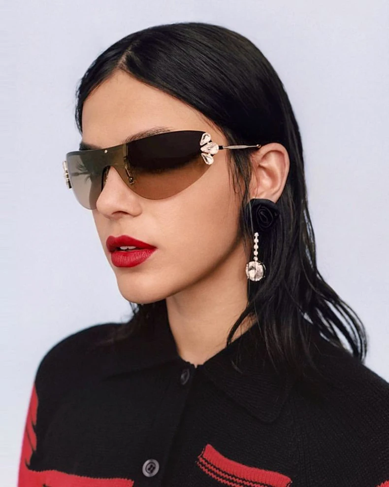 XYKGR fashion trend piece sunglasses women brand design luxury sunglasses ocean lens rhinestone sunglasses