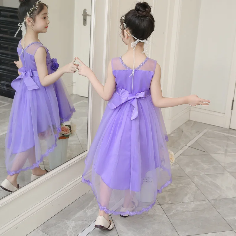 

Girls Dress Childrenswear 2019 Summer Wear New Style Korean-style Big Boy Children Swallow Tail Ladies' Princess Skirt Fashion C