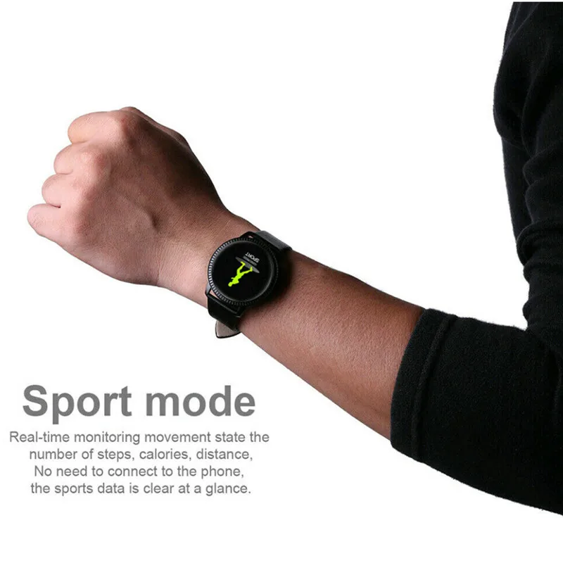 Ottwn CF18 Color screen Smart Watch Waterproof Tempered glass Activity Fitness tracker Heart rate monitor Men women smartwatch