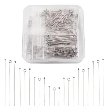 

Jewelry Finding kit with Stainless Steel Ball Head Pins For DIY Eye Pins Head Pins Golden & Stainless Steel Color 720pcs/box