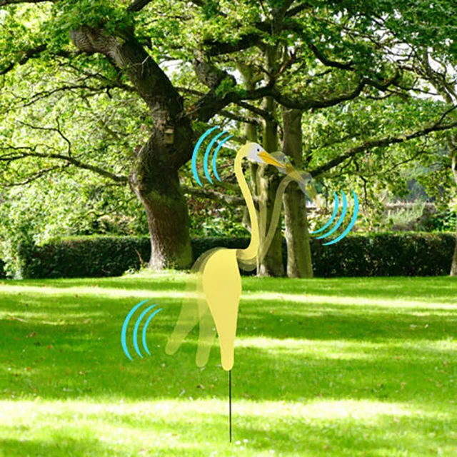 Flamingo Kavargó Madár Kreatív Fém Dinamikus Dekoratív Fehér Kacsa Forogja A Szellő Gyep Művészeti Díszeket Otthoni Kerti Dekoráció - Image 5