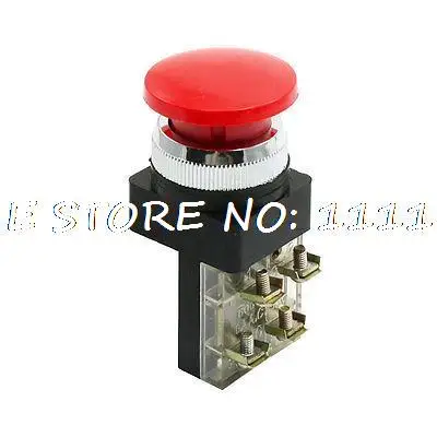 

NO NC 4 Pin Red Sign Mushroom Momentary Push Button Switch AC 250V 6A