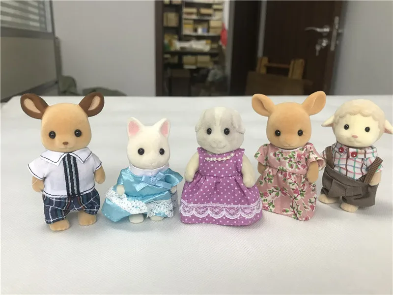 Geniune Sylvanian Family 10 шт. пушистые фигурки для собак/Squrriels/Bear/Mouse/Sheep случайная Новинка