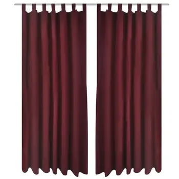 

Curtains curtains satin 2-pieces 140x175 cm Dark Red