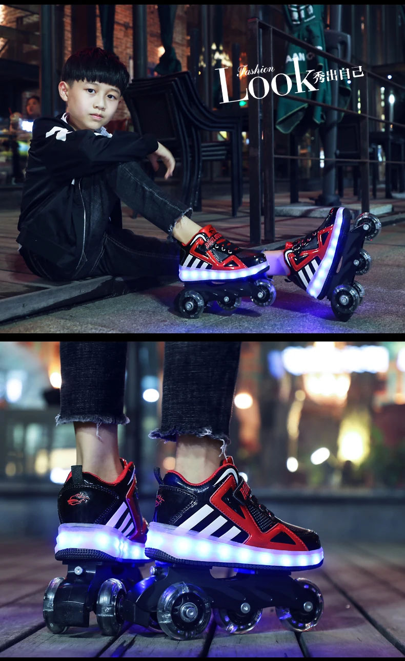 Heelys светильник на колесиках; обувь с роликовыми светодиодами; детская обувь для девочек и мальчиков; Светящиеся кроссовки; рождественские подарки