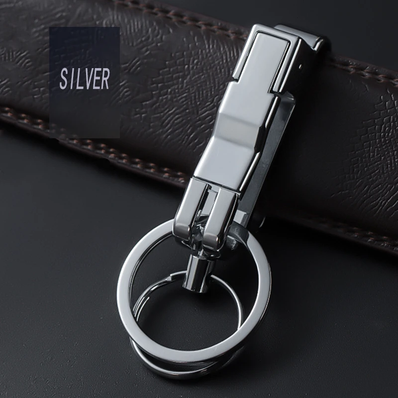 Luxury Men's Creative Belt Key Buckle with Secure Lock Ring