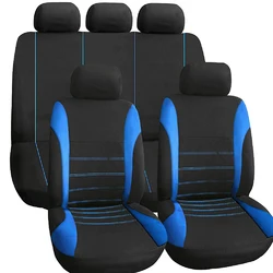 9 Set Full Car Seat Covers Universal Seat Cover For Automobile Red Blue Gray Seat Protector Car-Styling Interior Accessories