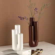 Украшение для гостиной, ваза для цветов, художественные вазы, форма водопровода, современный дизайн, аксессуары для украшения дома, держатель для сухих цветов, подарки