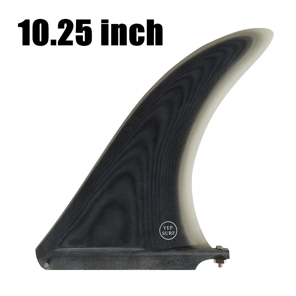 black 10.25 inch Серфборд плавник " до 11" Длина серфборд Центр плавники весло доска лонгборд один плавники Высокая стекловолокна плавник - Цвет: black 10.25 inch