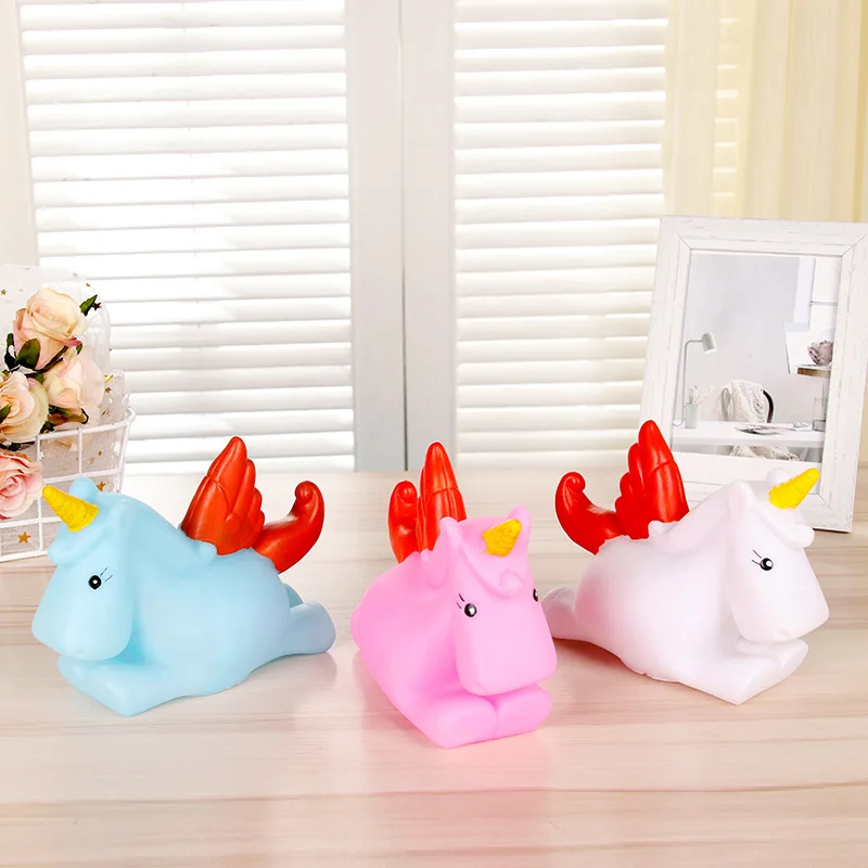 Светодиодный светящийся игрушечный ночник с мультяшным единорогом светильник